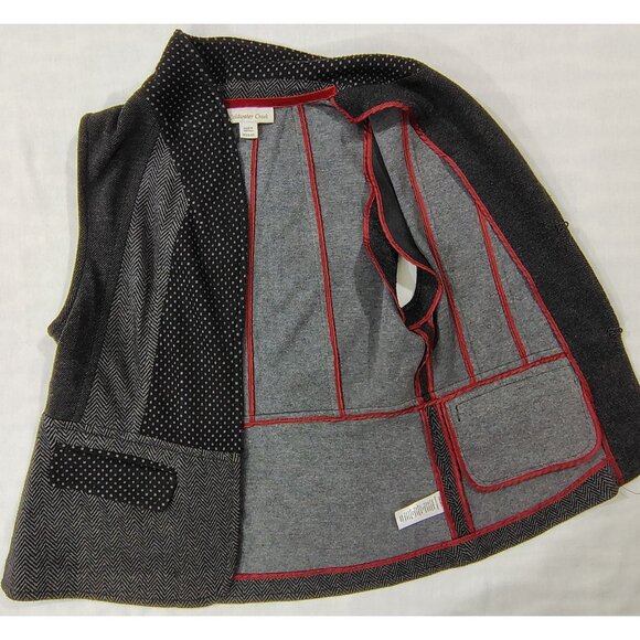 Coldwater Creek Herringbone Knit Vest M 10-12 Sleeveless Career Casual Gray - Picture 5 of 16